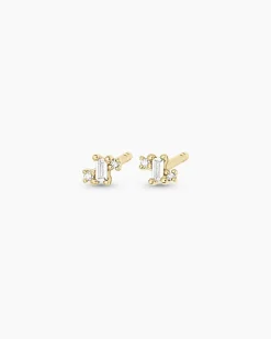 gorjana Diamond and White Sapphire Amara Cluster Studs 14k Solid Gold Online