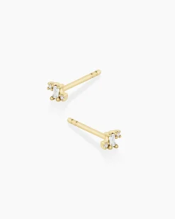 gorjana Diamond and White Sapphire Amara Cluster Single Stud 14k Solid Gold Discount