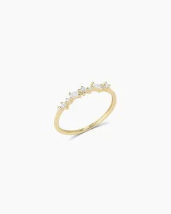 gorjana Diamond and White Sapphire Amara Cluster Ring 14k Solid Gold New