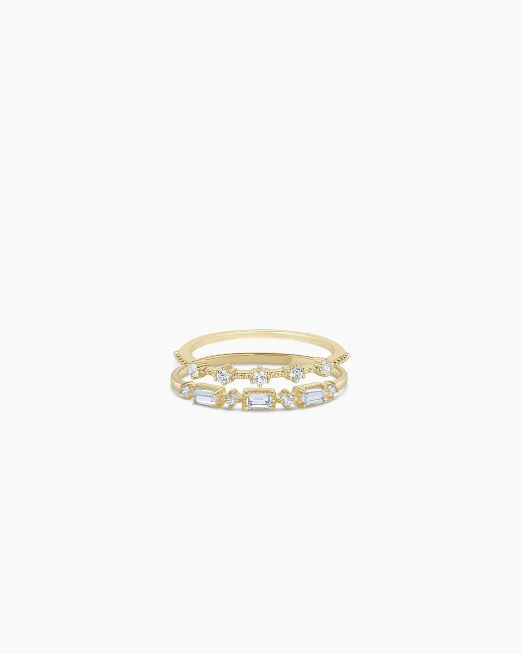 gorjana Diamond and White Topaz Ring Set 14k Solid Gold Online