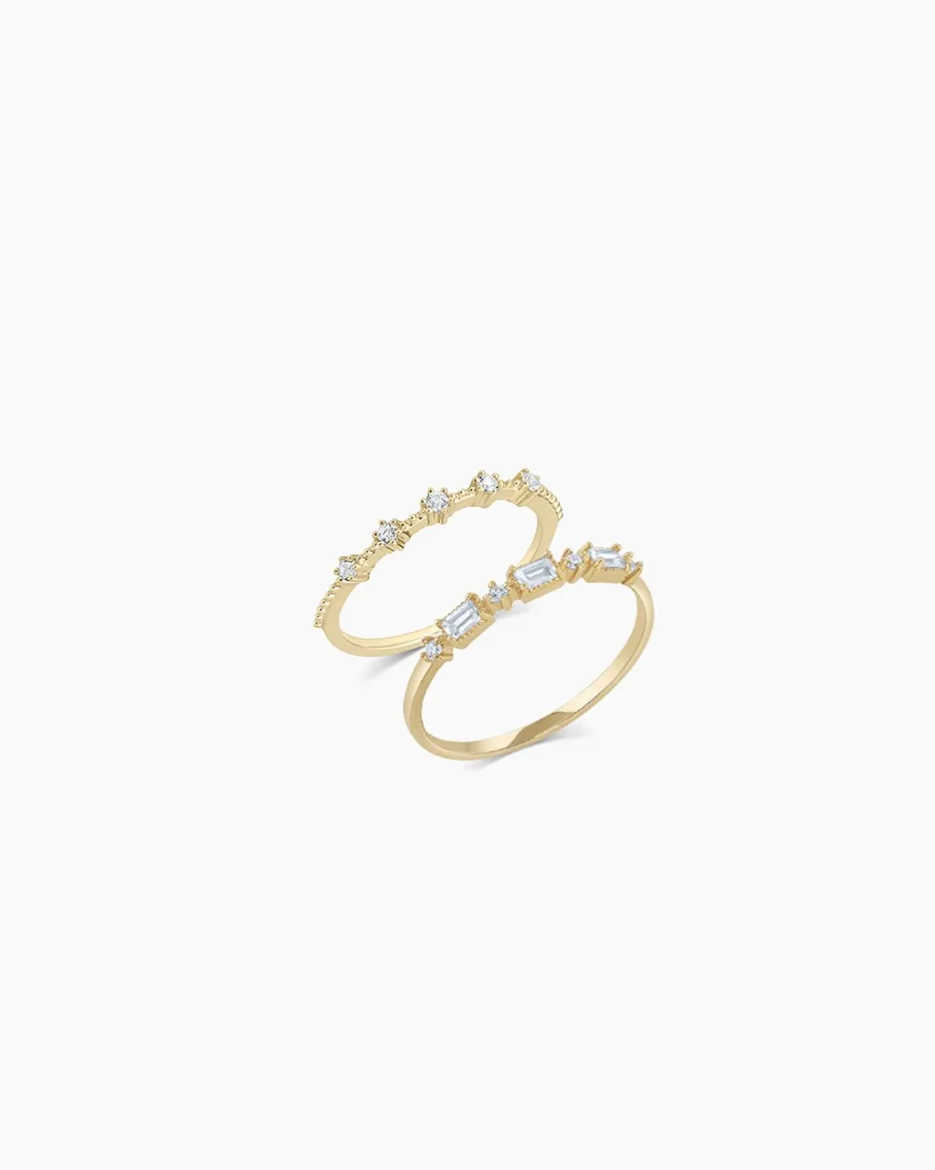 gorjana Diamond and White Topaz Ring Set 14k Solid Gold Online