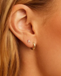 gorjana Diamond Bali Flat Back Studs 14k Solid Gold Outlet