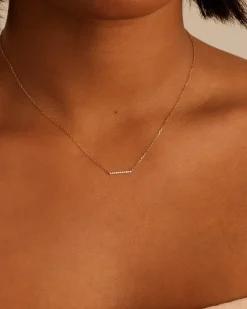 gorjana Diamond Bar Necklace 14k Solid Gold Best