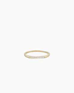 gorjana Diamond Bar Ring 14k Solid Gold New
