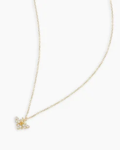 gorjana Diamond Bee Necklace 14k Solid Gold Discount