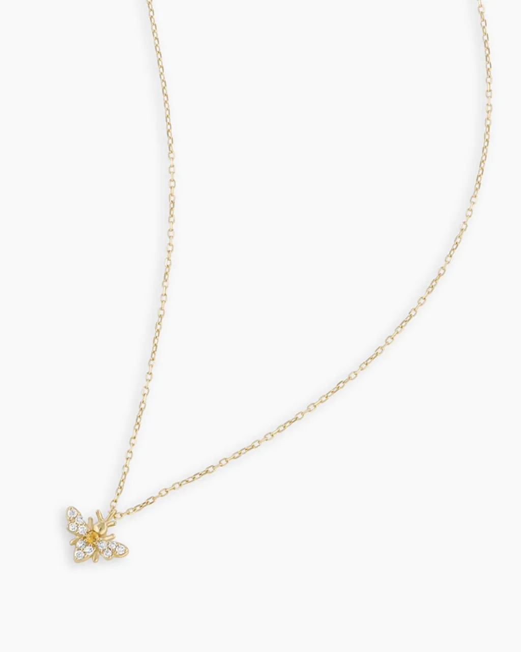 gorjana Diamond Bee Necklace 14k Solid Gold Discount