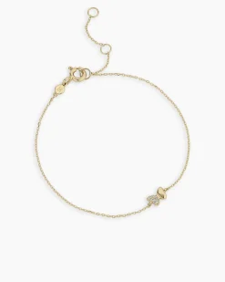 gorjana Diamond Bond Butterfly Bracelet 14k Solid Gold Outlet