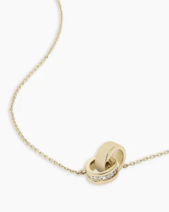 gorjana Diamond Bond Interlocking Rose Necklace 14k Solid Gold Fashion