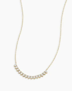 gorjana Diamond Cluster Row Necklace 14k Solid Gold Best