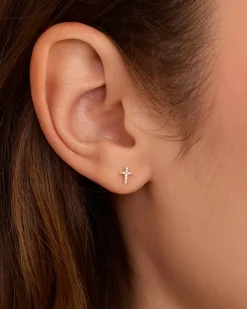 gorjana Diamond Cross Studs 14k Solid Gold Online