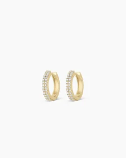 gorjana Diamond Double Down Huggies 14k Solid Gold Best