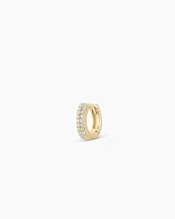 gorjana Diamond Double Down Single Huggie 14k Solid Gold Discount