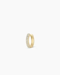 gorjana Diamond Double Down Single Huggie 14k Solid Gold Discount