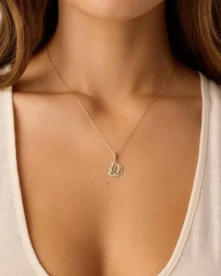 gorjana Diamond Era Alphabet Charm 14k Solid Gold Discount