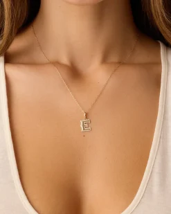 gorjana Diamond Era Alphabet Charm 14k Solid Gold Discount