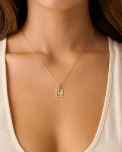 gorjana Diamond Era Alphabet Charm 14k Solid Gold Discount