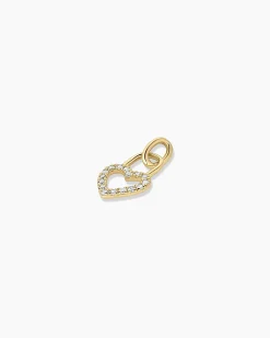gorjana Diamond Heart Padlock Charm 14k Solid Gold Online