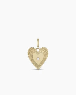 gorjana Diamond Love Charm 14k Solid Gold New