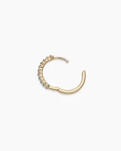 gorjana Diamond 15mm Single Hoop 14k Solid Gold Hot