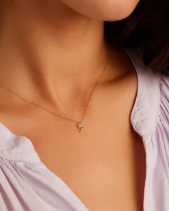 gorjana Diamond Palm Necklace 14k Solid Gold Clearance