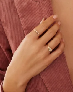 gorjana Diamond Pavé Signet Ring 14k Solid Gold Best