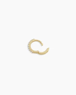 gorjana Diamond Pavé Single Huggie 14k Solid Gold Outlet