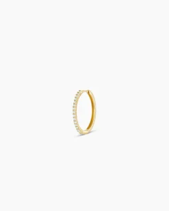 gorjana Diamond Pavé Single Huggie 14k Solid Gold Outlet