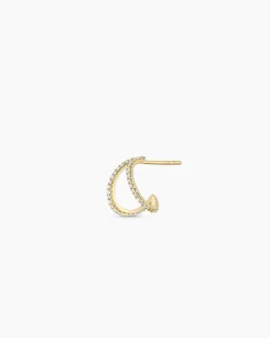 gorjana Diamond Pavé Split Single Huggie 14k Solid Gold Best
