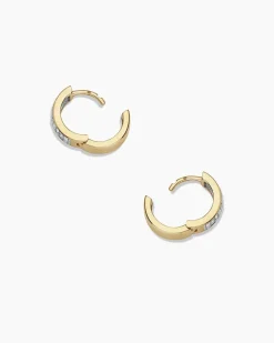 gorjana Diamond Rose Huggies 14k Solid Gold Fashion