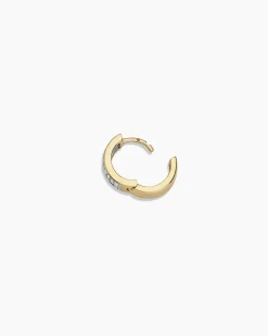 gorjana Diamond Rose Single Huggie 14k Solid Gold New