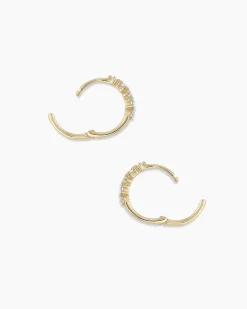 gorjana Diamond Row Huggies 14k Solid Gold Online