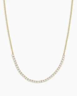 gorjana Diamond Row Melbourne Necklace 14k Solid Gold Clearance