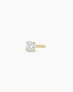 gorjana Diamond Solitaire Single Stud 14k Solid Gold Hot