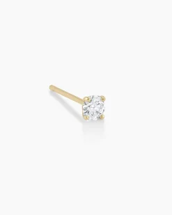 gorjana Diamond Solitaire Single Stud 14k Solid Gold Hot