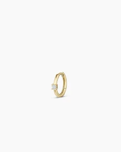 gorjana Diamond Solitaire Single Huggie 14k Solid Gold Discount