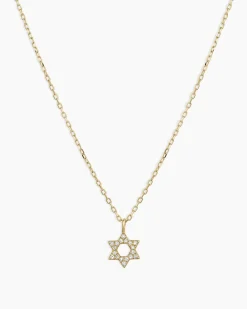 gorjana Diamond Star of David Necklace 14k Solid Gold Outlet