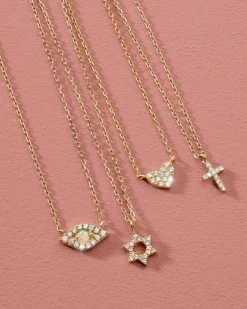 gorjana Diamond Star of David Necklace 14k Solid Gold Outlet