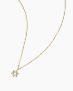 gorjana Diamond Star of David Necklace 14k Solid Gold Outlet