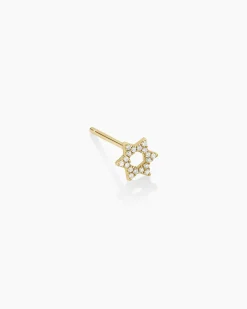gorjana Diamond Star of David Single Stud 14k Solid Gold Outlet