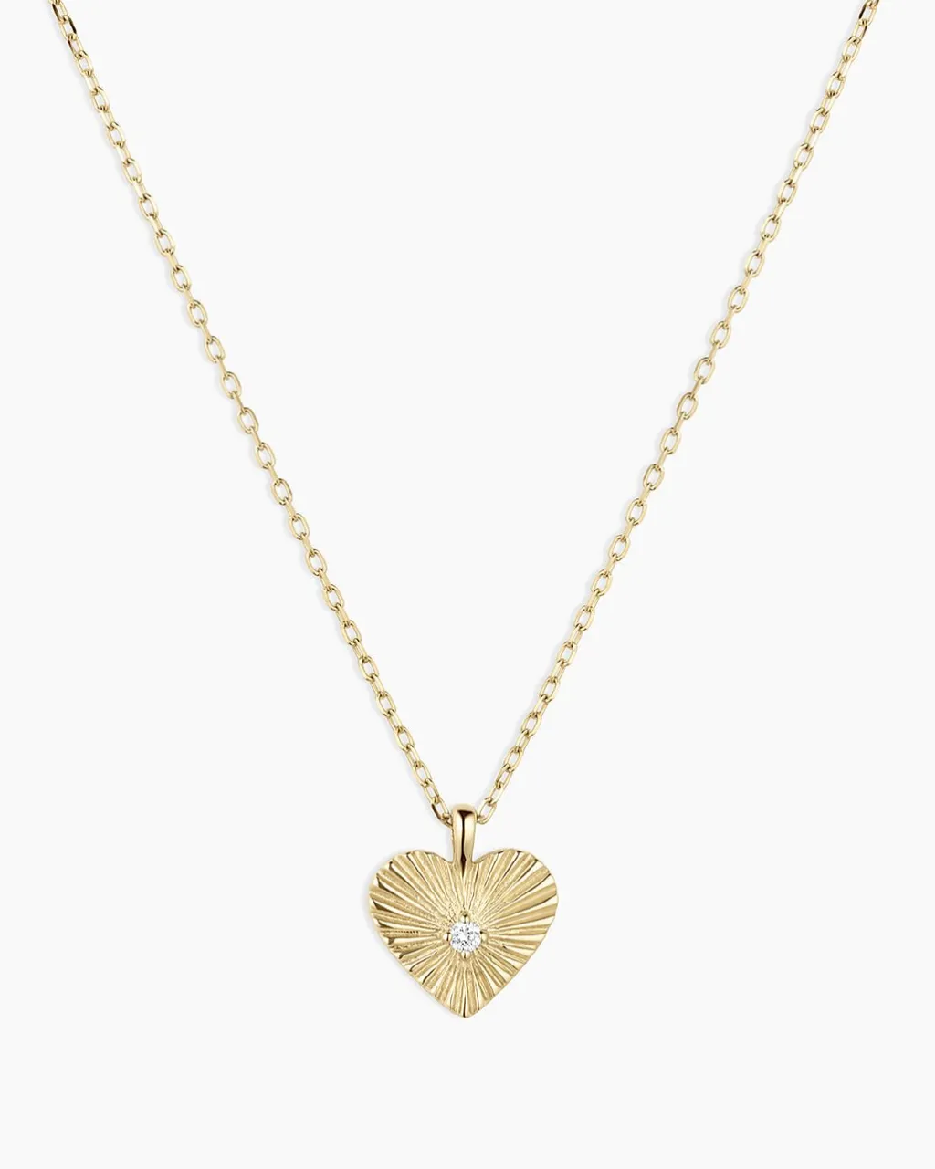 gorjana Diamond Vintage Heart Necklace 14k Solid Gold Best
