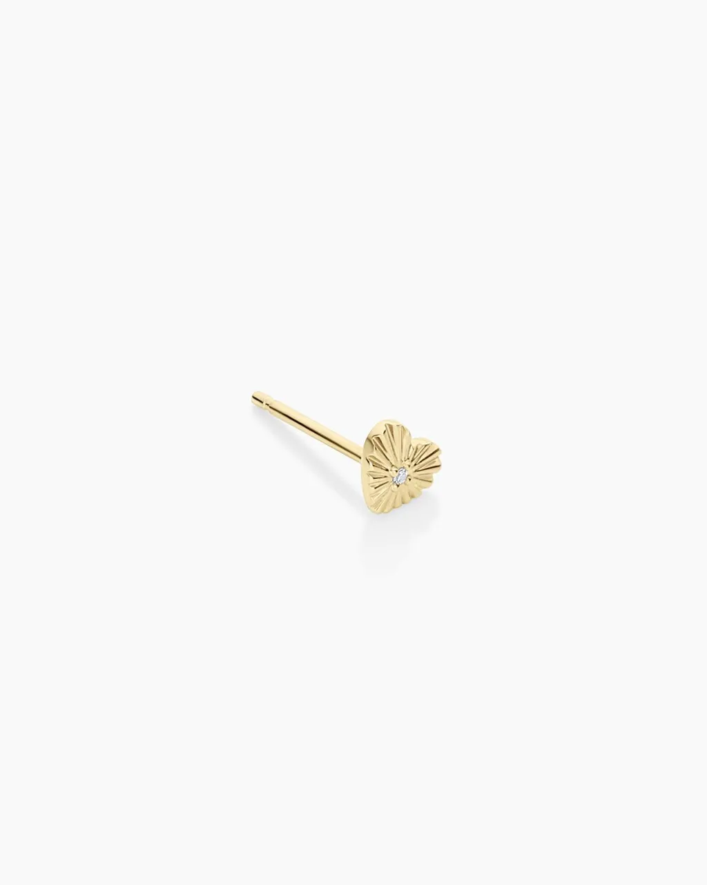 gorjana Diamond Vintage Heart Single Stud 14k Solid Gold Clearance