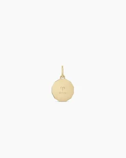 gorjana Diamond Zodiac Coin Charm 14k Solid Gold Outlet