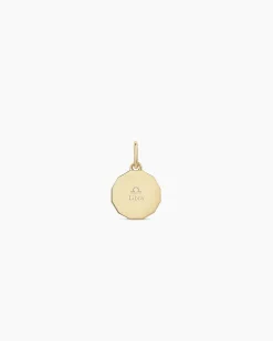 gorjana Diamond Zodiac Coin Charm 14k Solid Gold Outlet