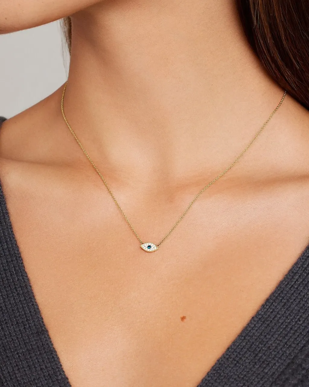 gorjana Evil Eye Necklace 18k Gold Plated Hot