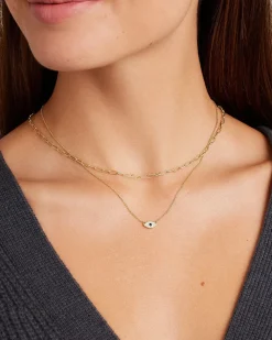 gorjana Evil Eye Necklace 18k Gold Plated Hot