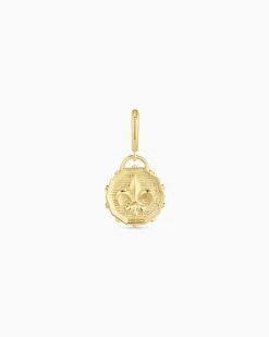 gorjana Fleur De Lis Coin Parker Charm 18k Gold Plated Online