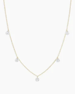 gorjana Floating Diamond Flutter Necklace 18k Solid Gold Discount
