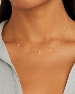 gorjana Floating Diamond Flutter Necklace 18k Solid Gold Discount