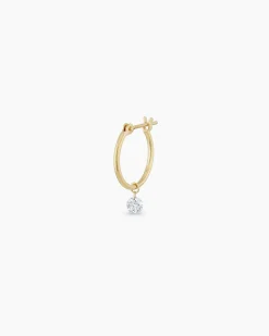 gorjana Floating Diamond Single Huggie 18k Solid Gold Hot