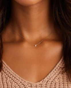 gorjana Floating Diamond Statement Necklace 18k Solid Gold Sale